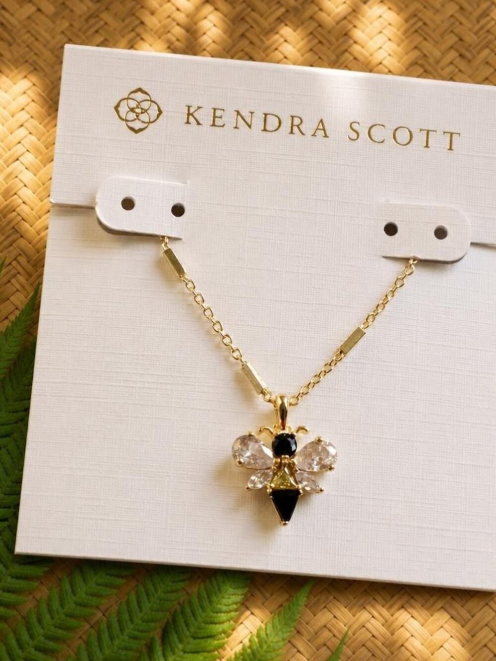 Kendra Scott Bee Gold Crystal Pendant Necklace